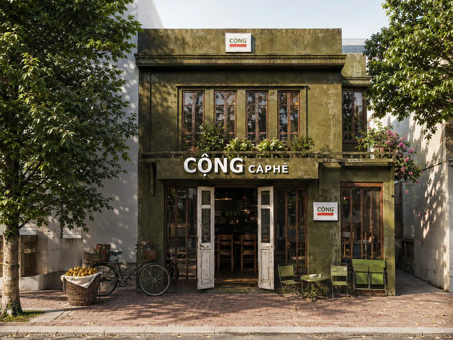 Mặt tiền Cộng Cà Phê sau cải tạo